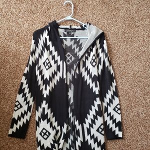 Black and White Knit Cardigan